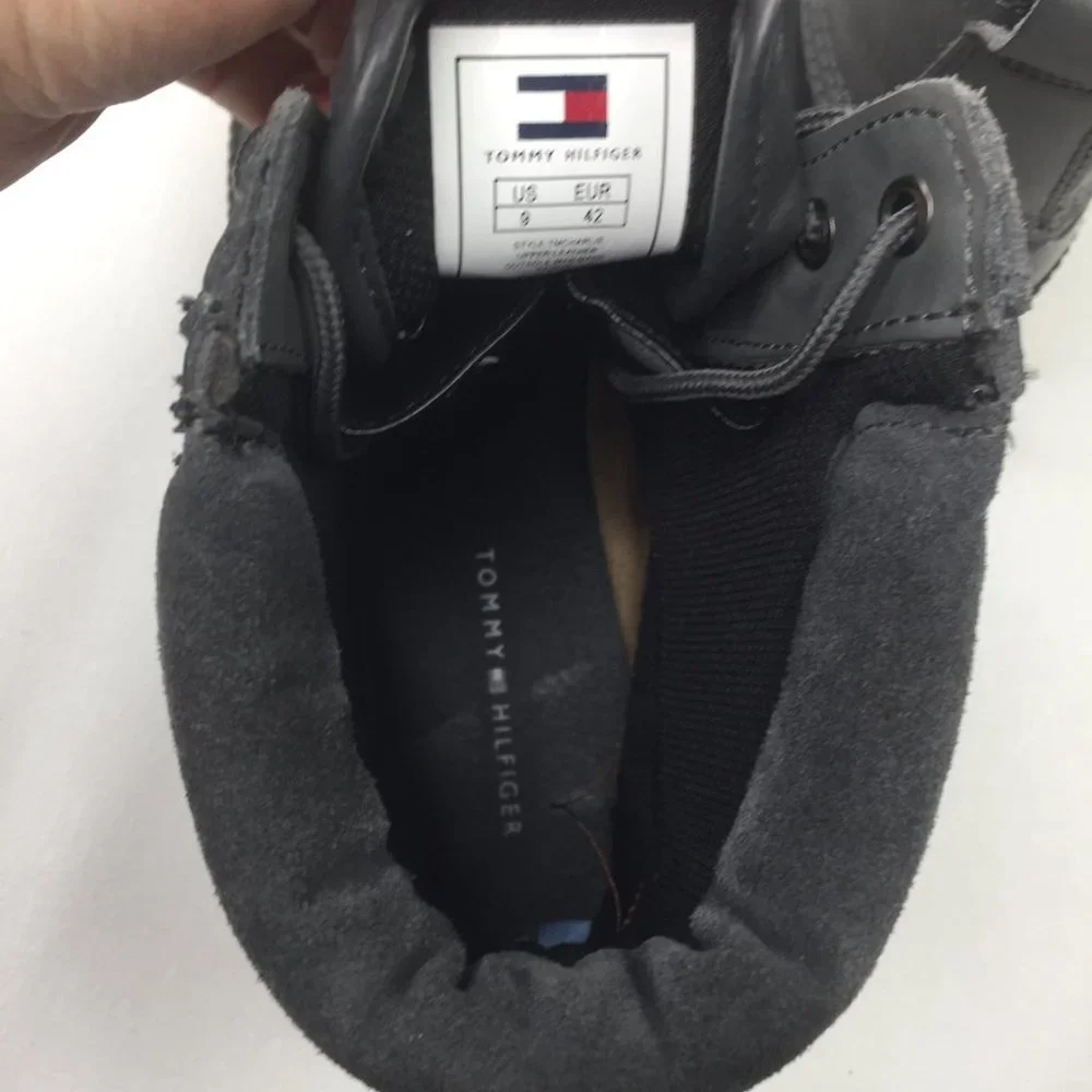 832. Tommy Hilfiger Sleek Waterproof Black Rain & Snow Duck Ankle Boots